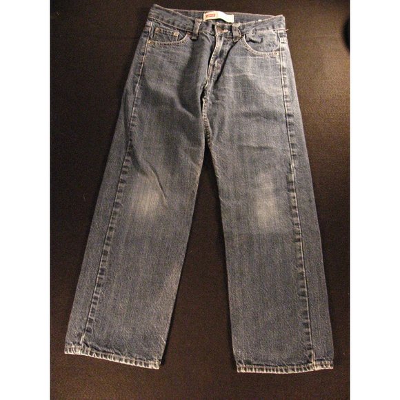 Vintage Levis 550 Boys Relaxed Jeans 10 reg/ 25 x 25 Blue Denim Straight - Picture 1 of 12